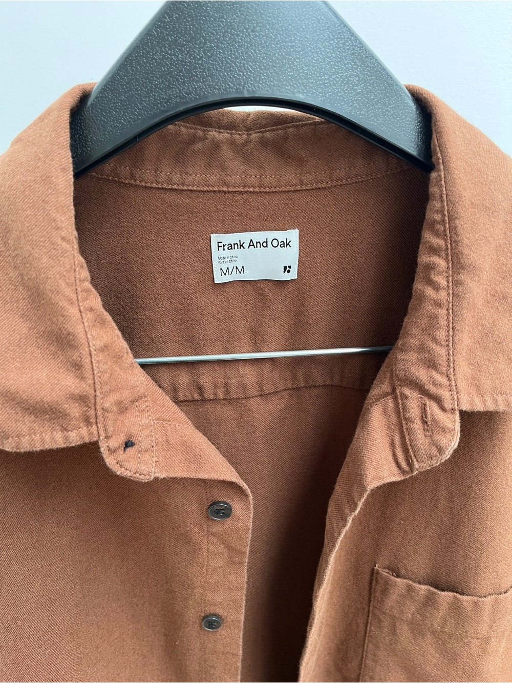 Frank and Oak yak wool flannel shirt M long sleeve organic cotton button up fall - Picture 5 of 10